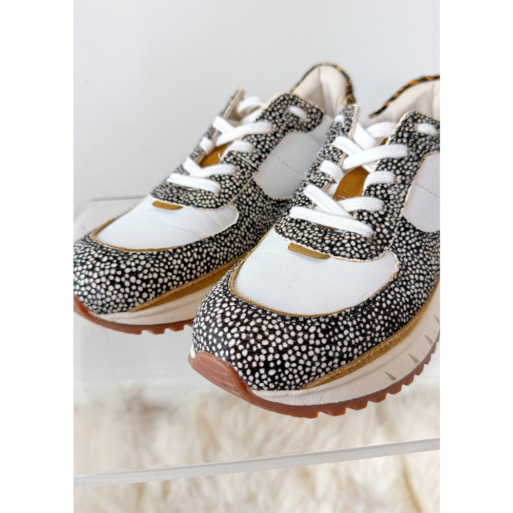 NEW Madewell Kickoff Trainer Sneakers in Spotted Calf Olive Grrove Multi 7.5 - Picture 2 of 11